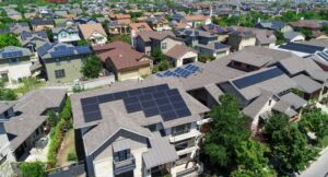 homes with solar panels installed on roofs